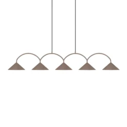 Globen Lighting Hängelampe CURVE, Länge 165 cm, braun 5-flg.