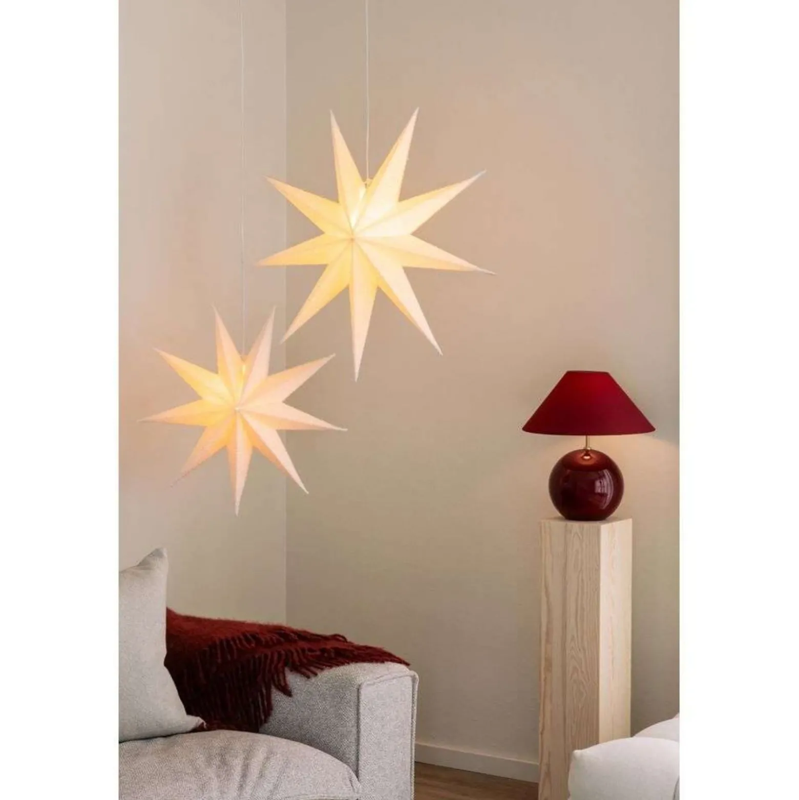 Globen Lighting Tischleuchte IRIS, dunkelrot, Höhe 39 cm