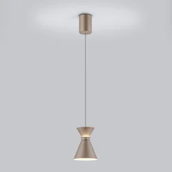 Helestra LED-Hängelampe LUK, braun, 1-flg., dimmbar