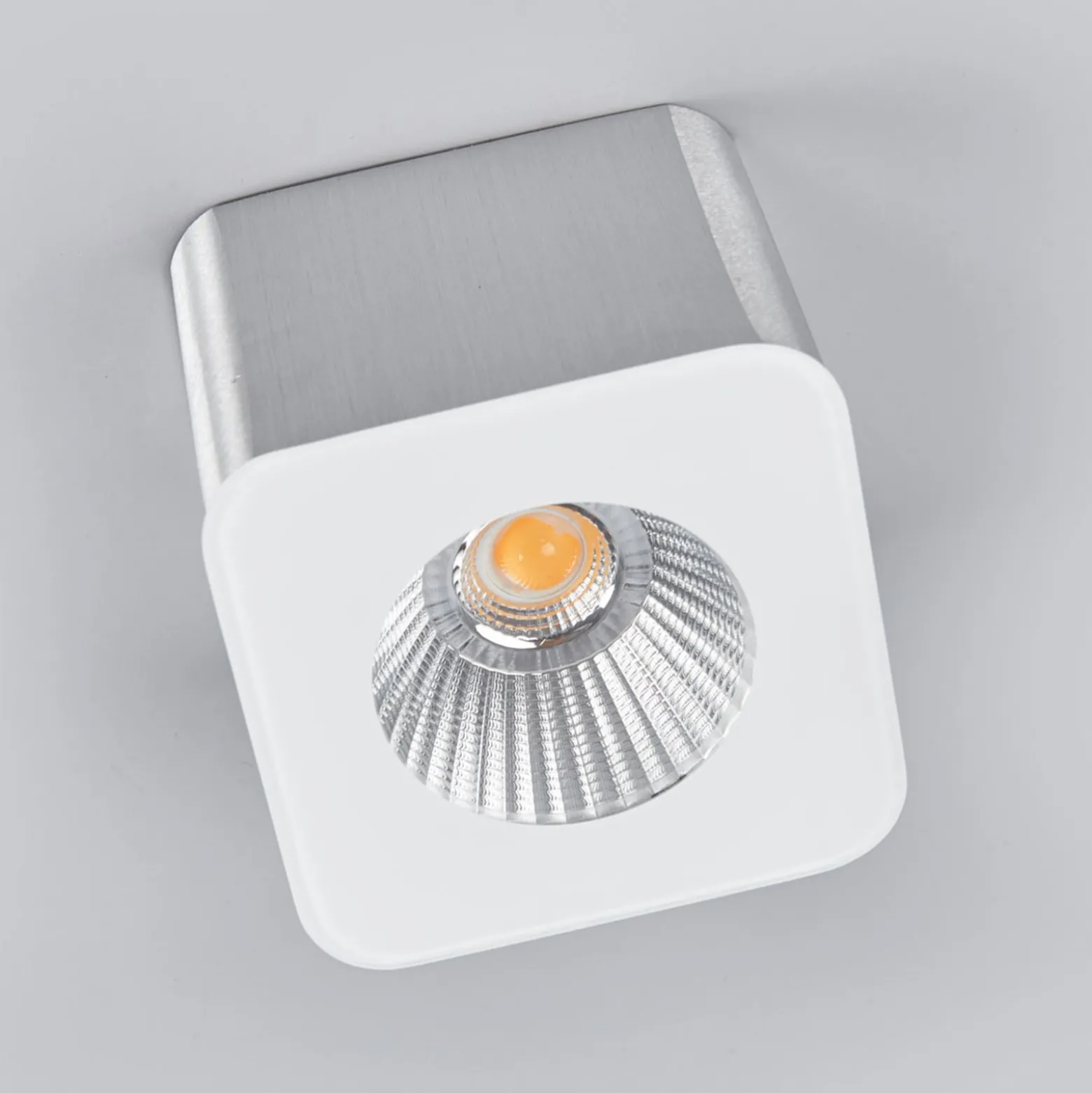 Helestra Oso LED-Deckenspot, eckig, alu matt