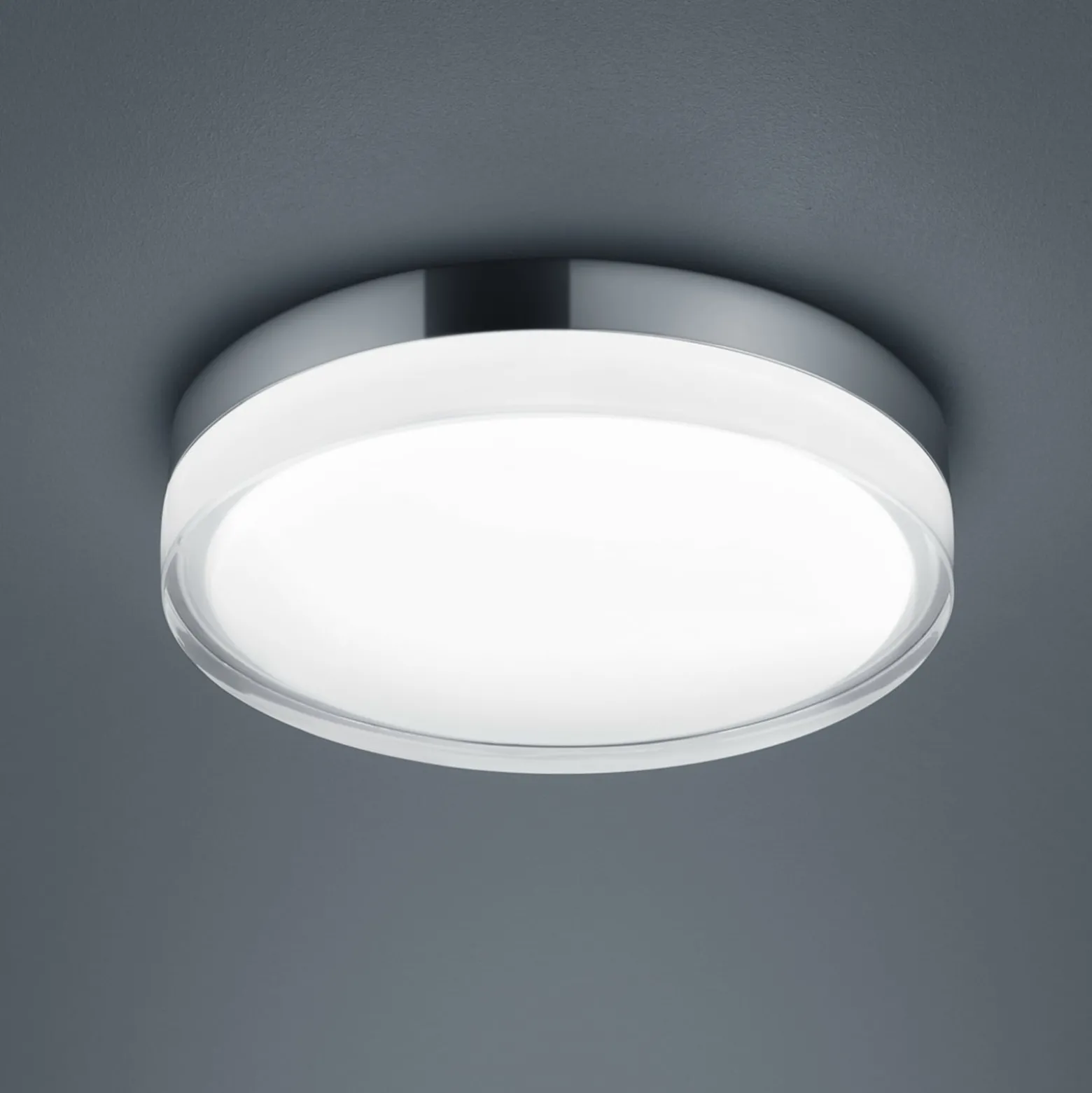Helestra Tana LED-Deckenleuchte, chrom, Ø 28 cm
