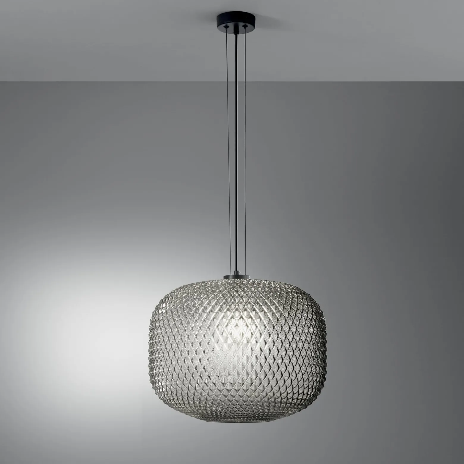 Hängelampe Ashford, rauchgrau, Ø 40 cm, Glas