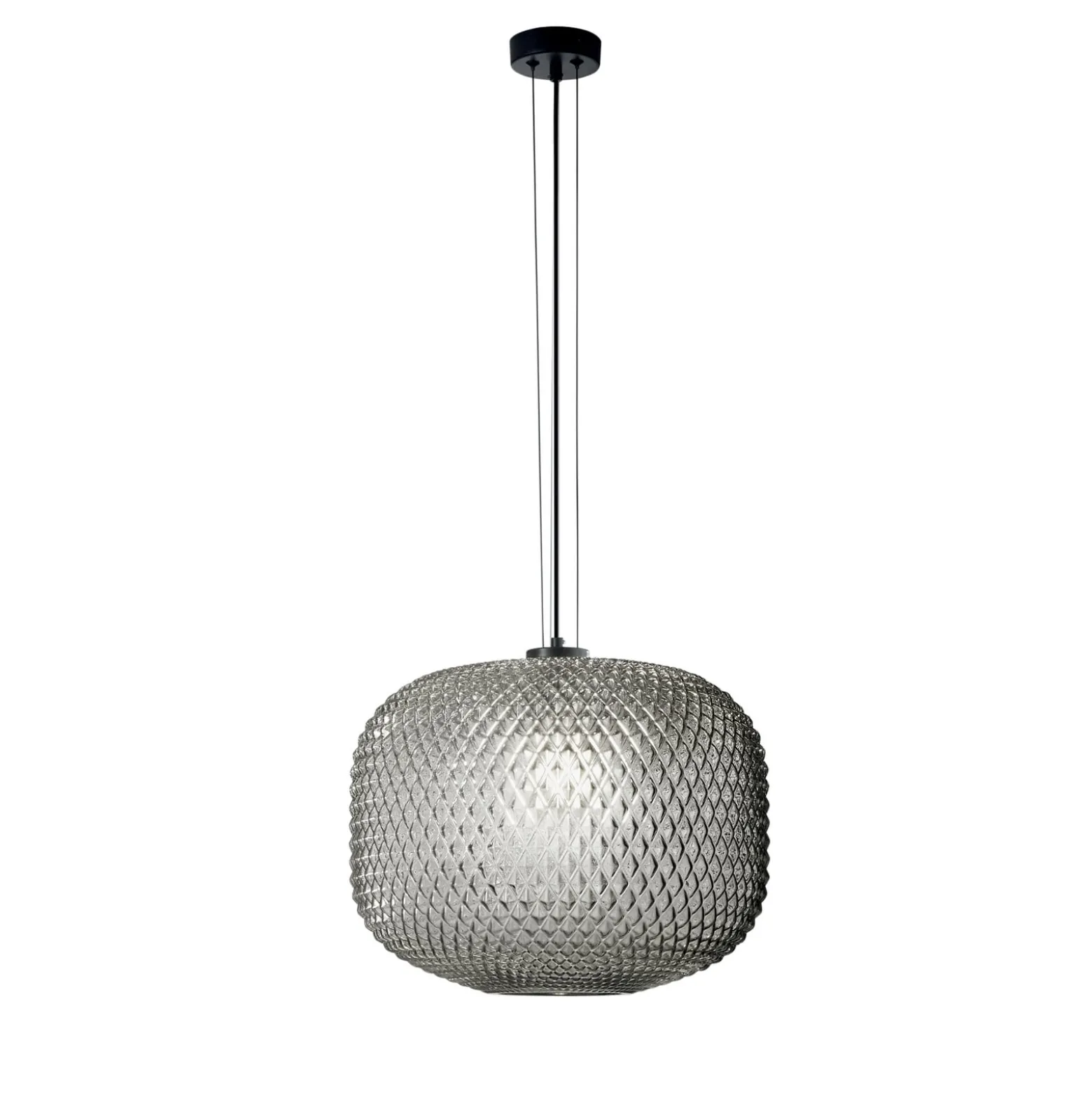 Hängelampe Ashford, rauchgrau, Ø 40 cm, Glas