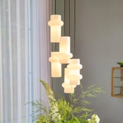Hängelampe Pilule Down, weiß glänzend, Ø 15 cm, Glas