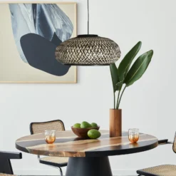 Hängelampe Sparkled Light 4476ZW, Bambusgeflecht, Ø 50 cm