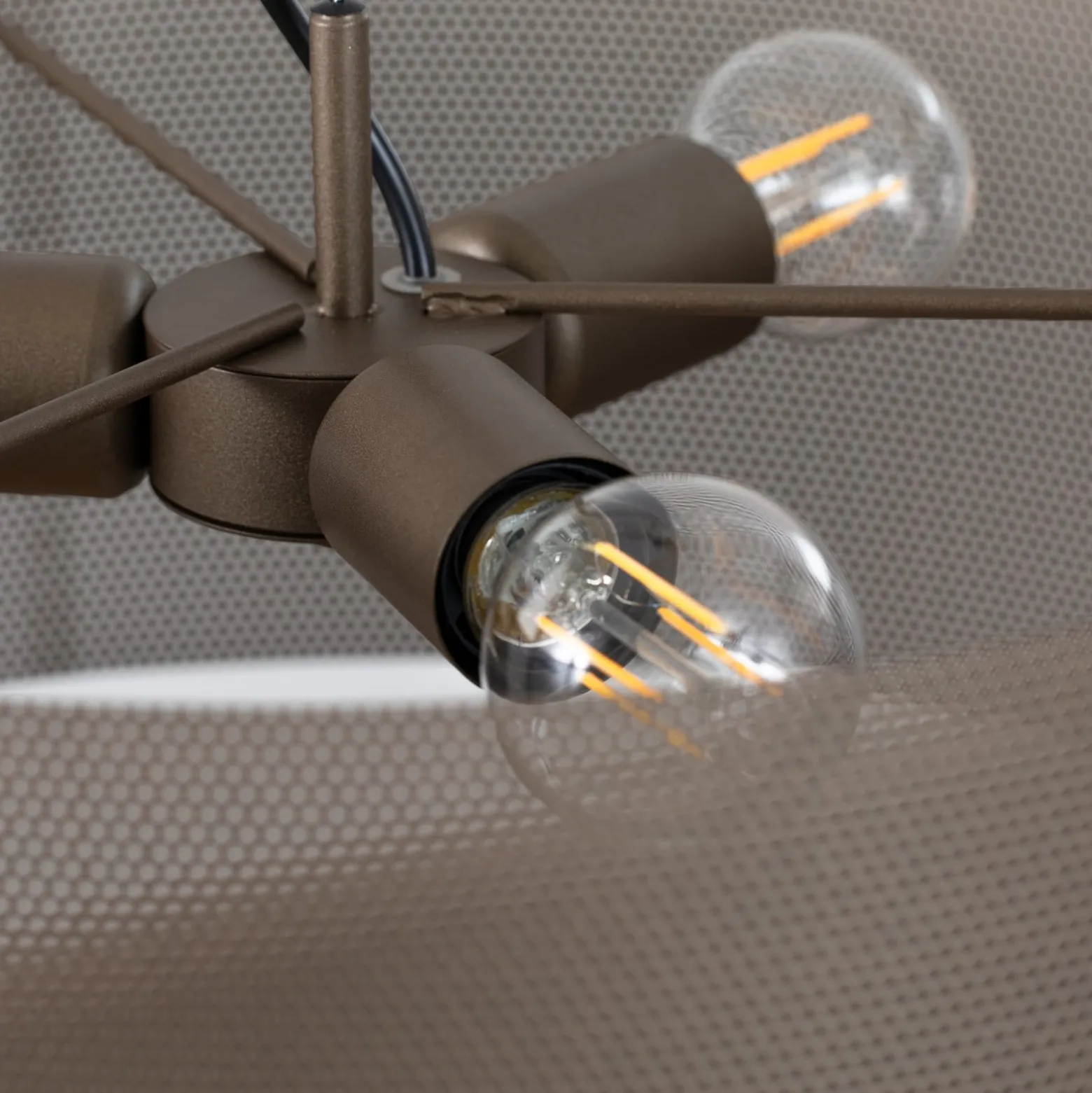Hängelampe Zofia, kaffeebraun, Metall, Ø 50 cm, 3-flg., E27