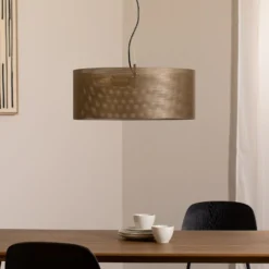 Hängelampe Zofia, kaffeebraun, Metall, Ø 50 cm, 3-flg., E27