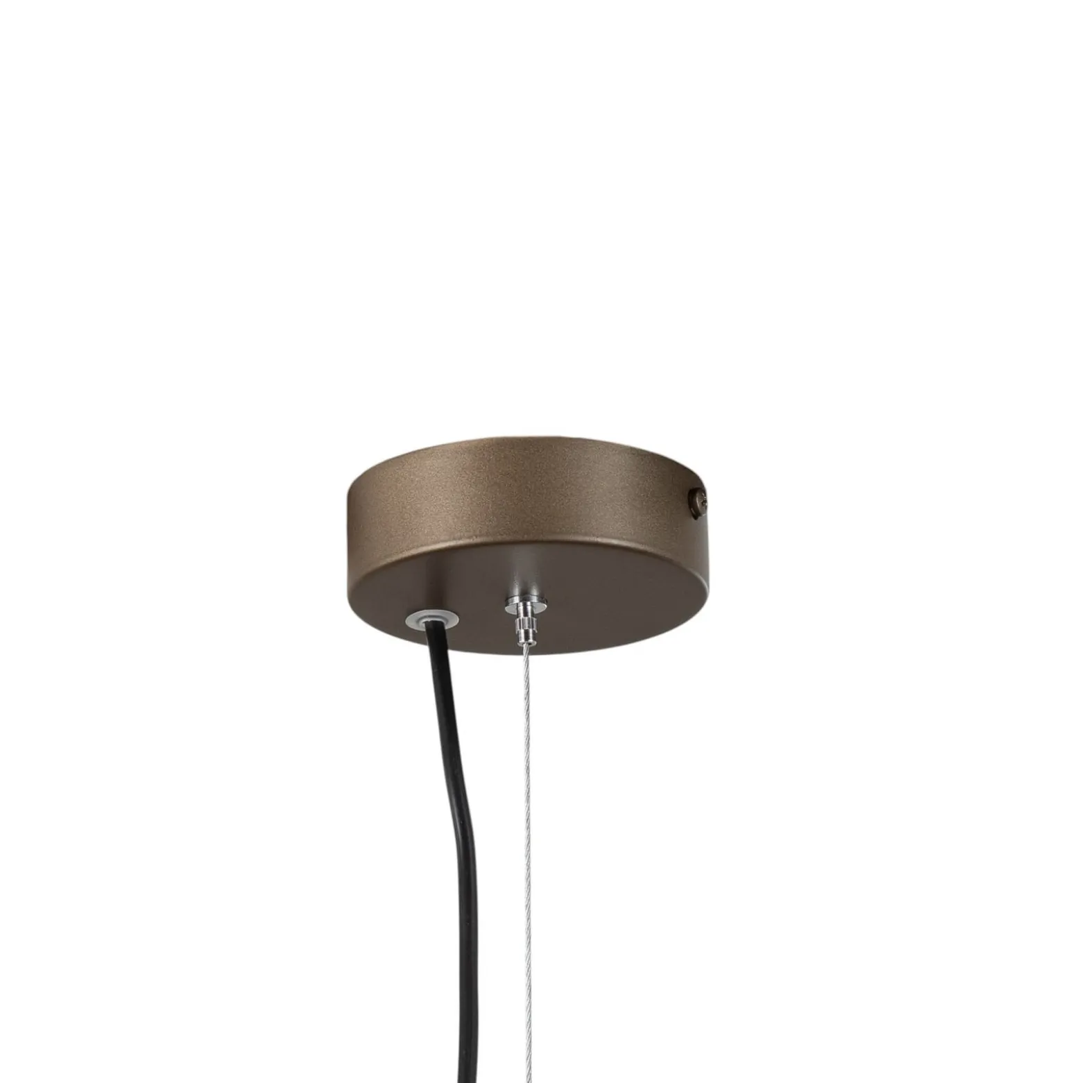 Hängelampe Zofia, kaffeebraun, Metall, Ø 50 cm, 3-flg., E27