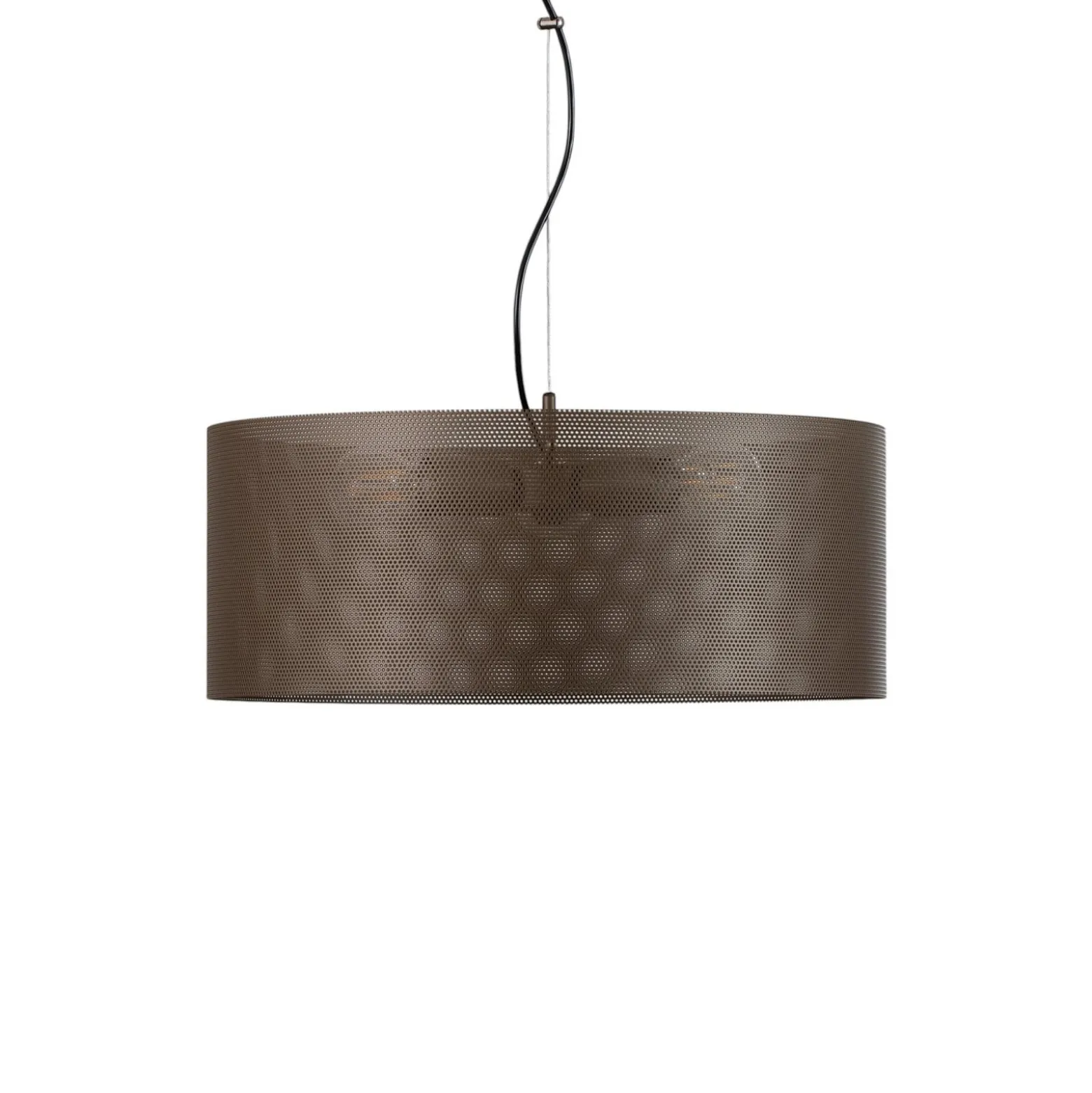 Hängelampe Zofia, kaffeebraun, Metall, Ø 50 cm, 3-flg., E27