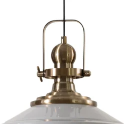 Hängeleuchte Astel, grau, Ø 41 cm, Metall, Detail altmessing