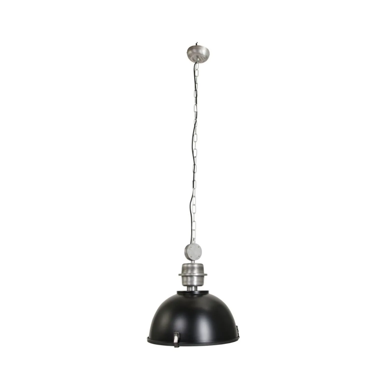 Hängeleuchte Bikkel, Ø 42 cm, schwarz, Metall, Glas, E27