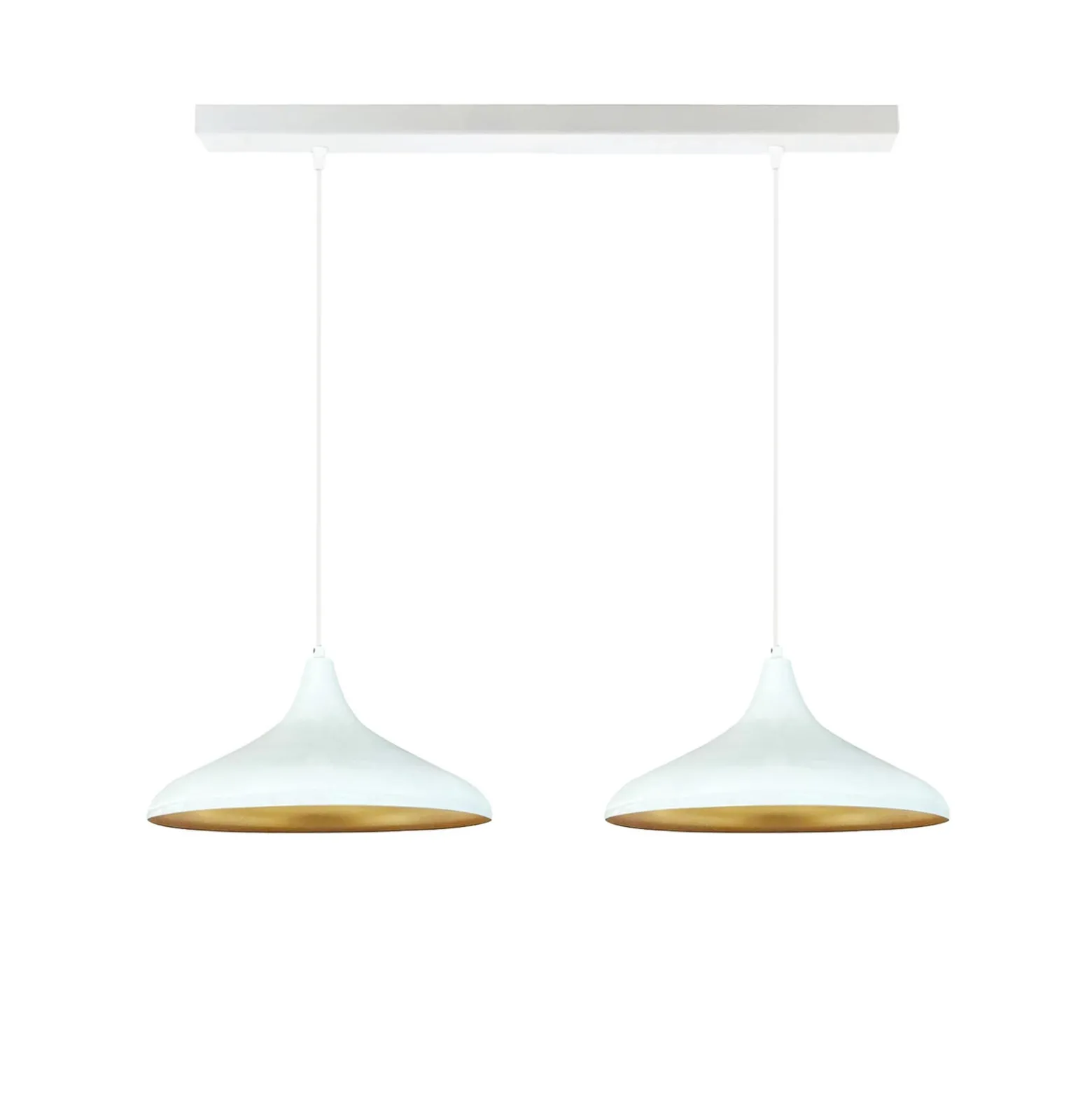 Hängeleuchte Claus, weiß, Länge 85 cm, 2-flammig, Metall