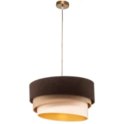 Hängeleuchte Devon, braun/beige/ecru/gold Ø45cm