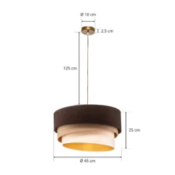 Hängeleuchte Devon, braun/beige/ecru/gold Ø45cm