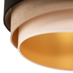 Hängeleuchte Devon, schwarz/beige/ecru/gold Ø45cm