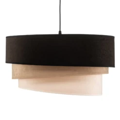 Hängeleuchte Devon, schwarz/beige/ecru/gold Ø45cm