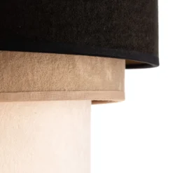 Hängeleuchte Devon, schwarz/beige/ecru/gold Ø45cm