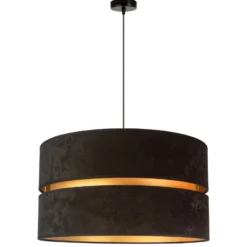 Hängeleuchte Duo, schwarz/gold, Ø40cm, 1-flammig