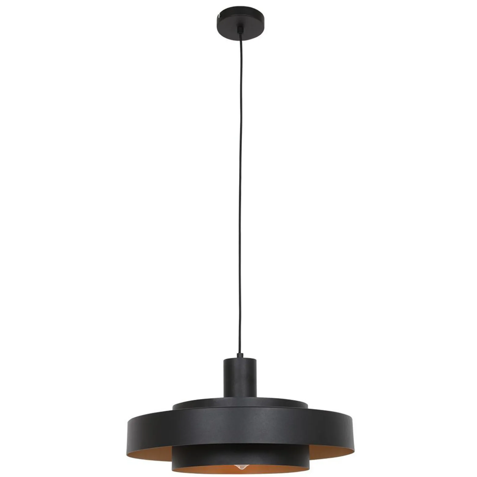 Hängeleuchte Flinter, schwarz, Metall, Ø 50 cm, E27