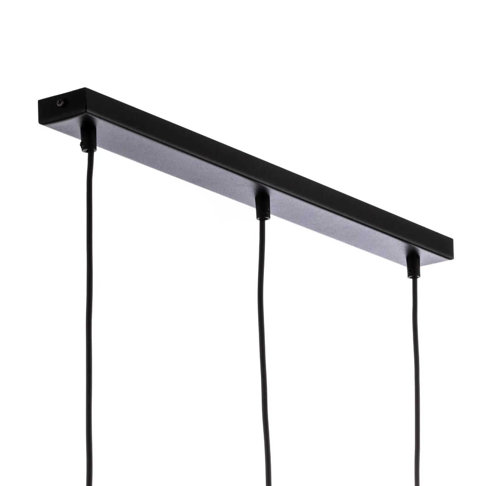 Hängeleuchte Glassy, 3-flg., gerade, schwarz, grafit, Glas
