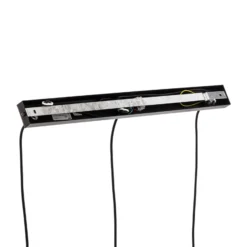 Hängeleuchte Glassy, 3-flg., gerade, schwarz, grafit, Glas