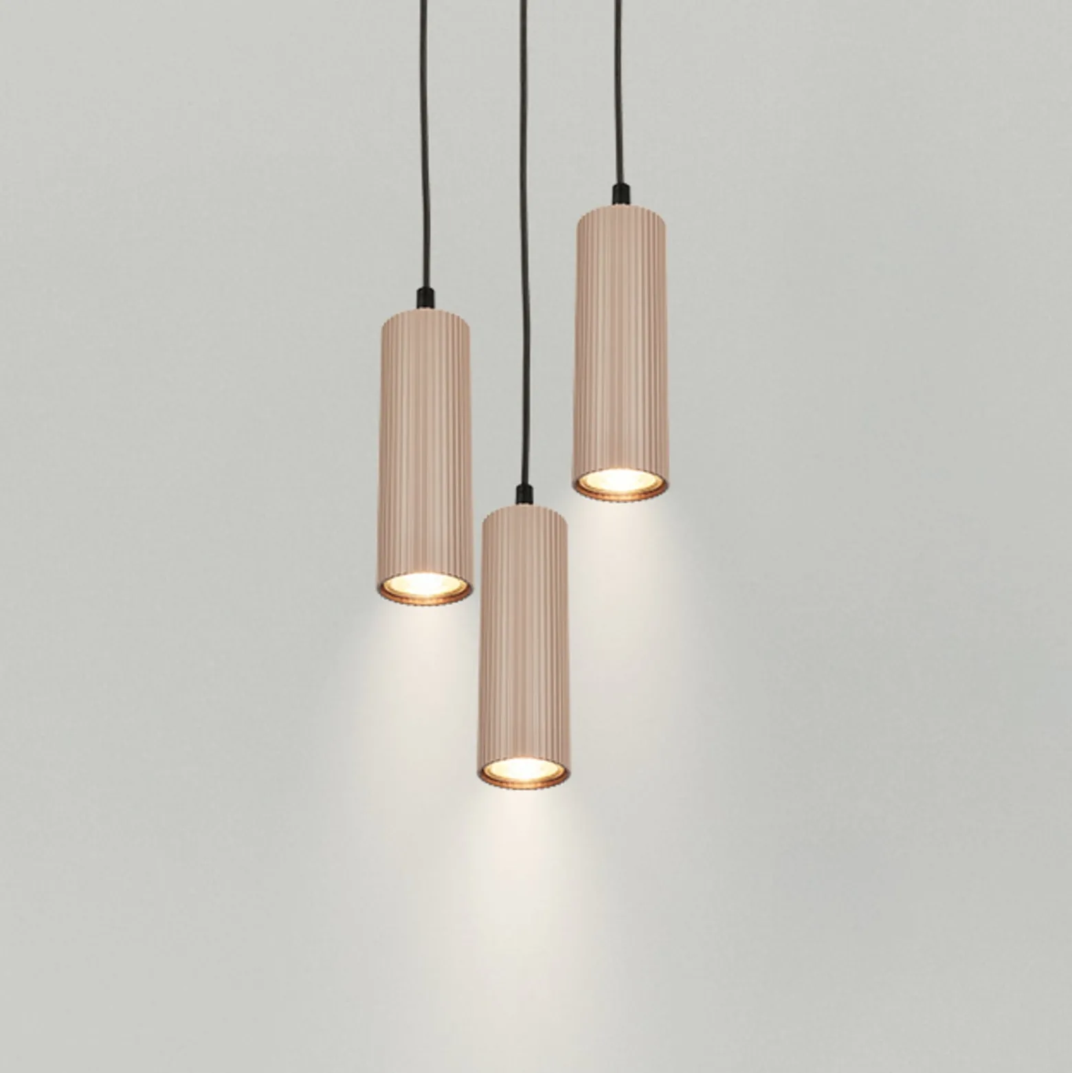 Hängeleuchte Ida, beige, 3-flammig, Ø 20 cm, GU10