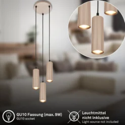 Hängeleuchte Ida, beige, 3-flammig, Ø 20 cm, GU10