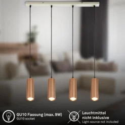 Hängeleuchte Ida, braun, 4-flammig, Länge 76 cm, GU10