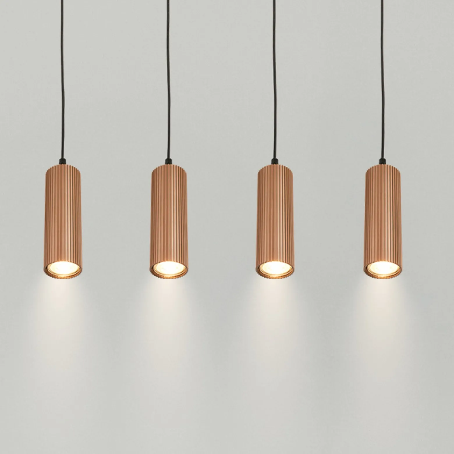 Hängeleuchte Ida, braun, 4-flammig, Länge 76 cm, GU10