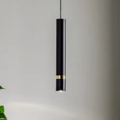 Hängeleuchte Joker, schwarz/gold, einflammig