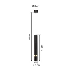 Hängeleuchte Joker, schwarz/gold, einflammig