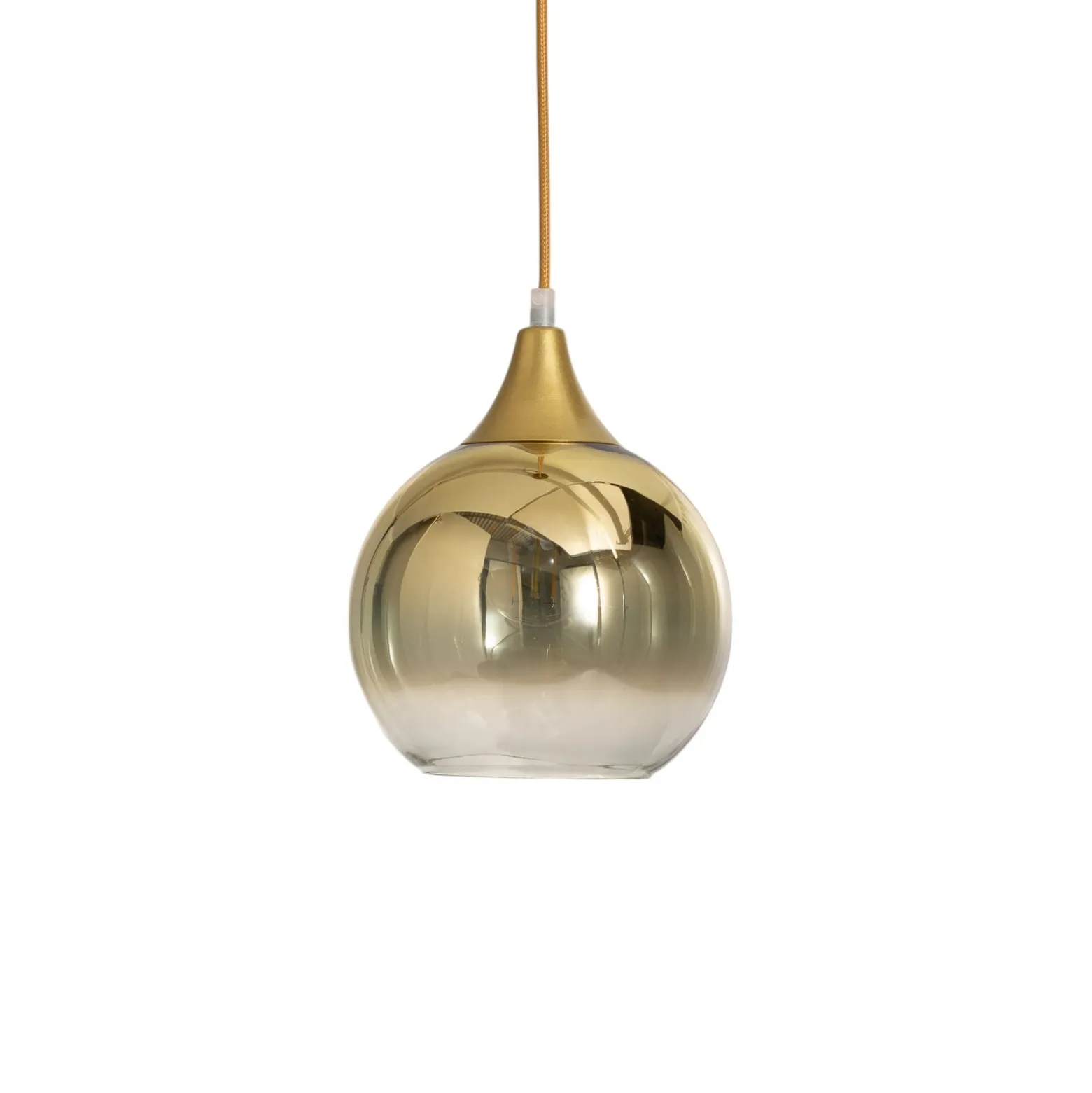 Hängeleuchte Monte aus Glas, einflammig, gold