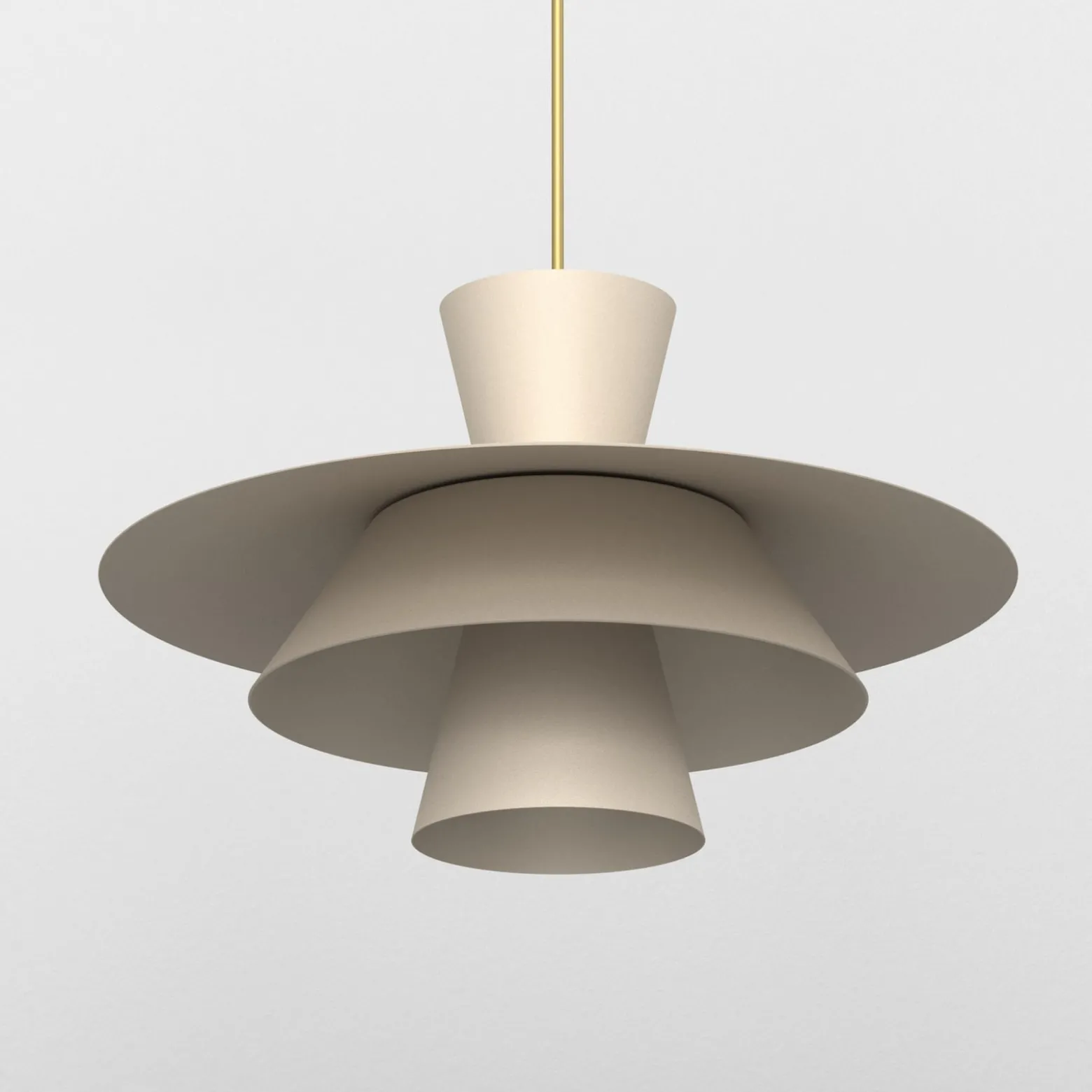 Hängeleuchte Plato, beige, Metall, Ø 38 cm, E27