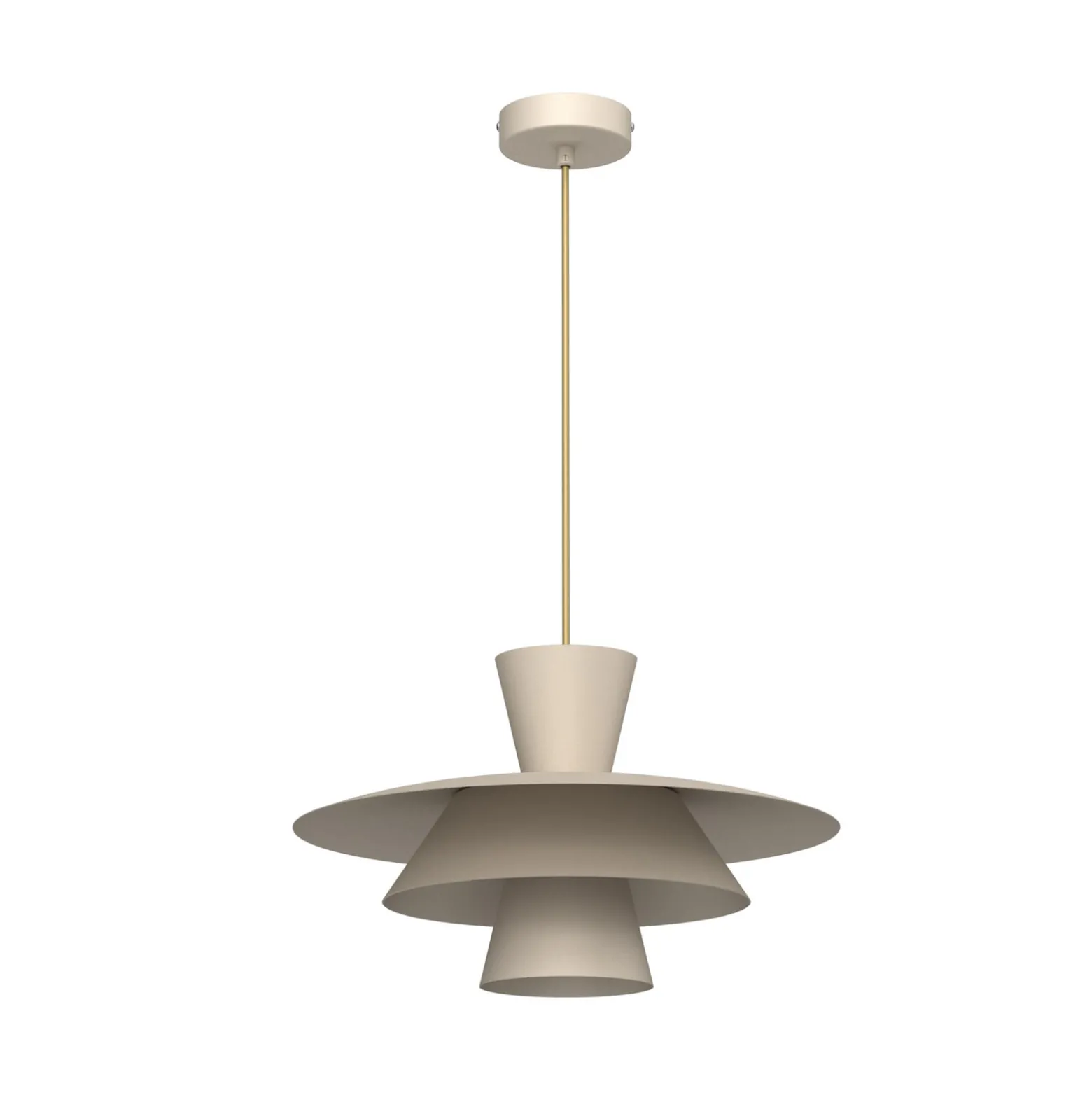 Hängeleuchte Plato, beige, Metall, Ø 38 cm, E27