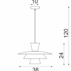 Hängeleuchte Plato, beige, Metall, Ø 38 cm, E27
