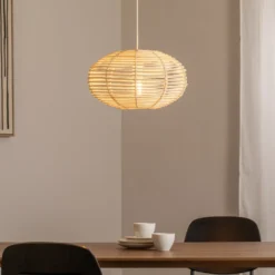 Hängeleuchte RATTAN, Ø 40 cm, naturbraun, Rattan, E27