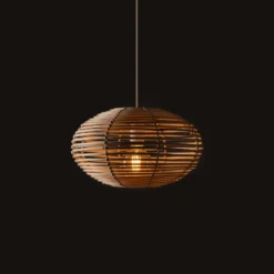 Hängeleuchte RATTAN, Ø 40 cm, naturbraun, Rattan, E27