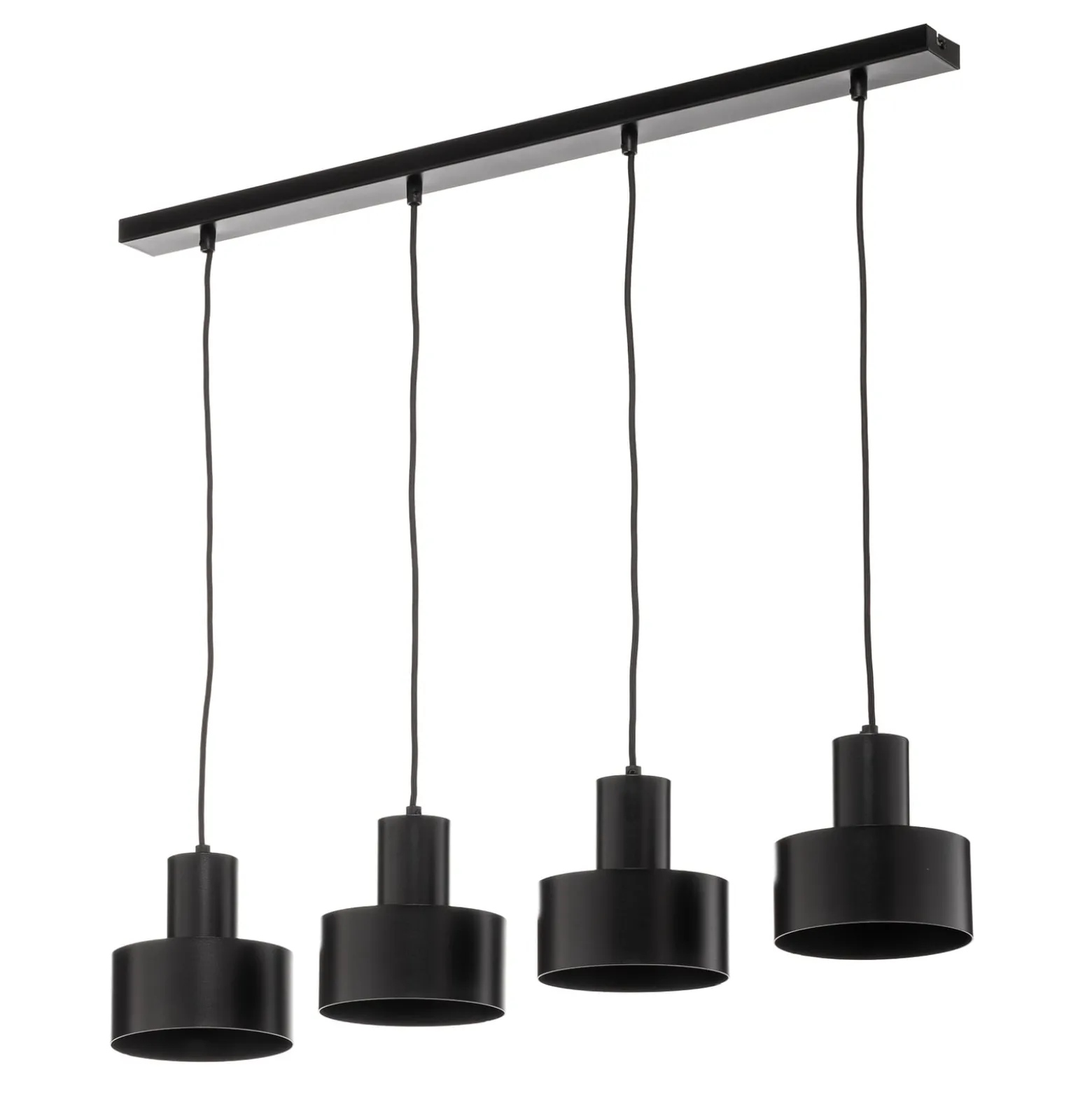 Hängeleuchte Rif 4, linear vierflammig, schwarz