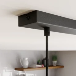 Hängeleuchte Rif, linear zweiflammig, schwarz