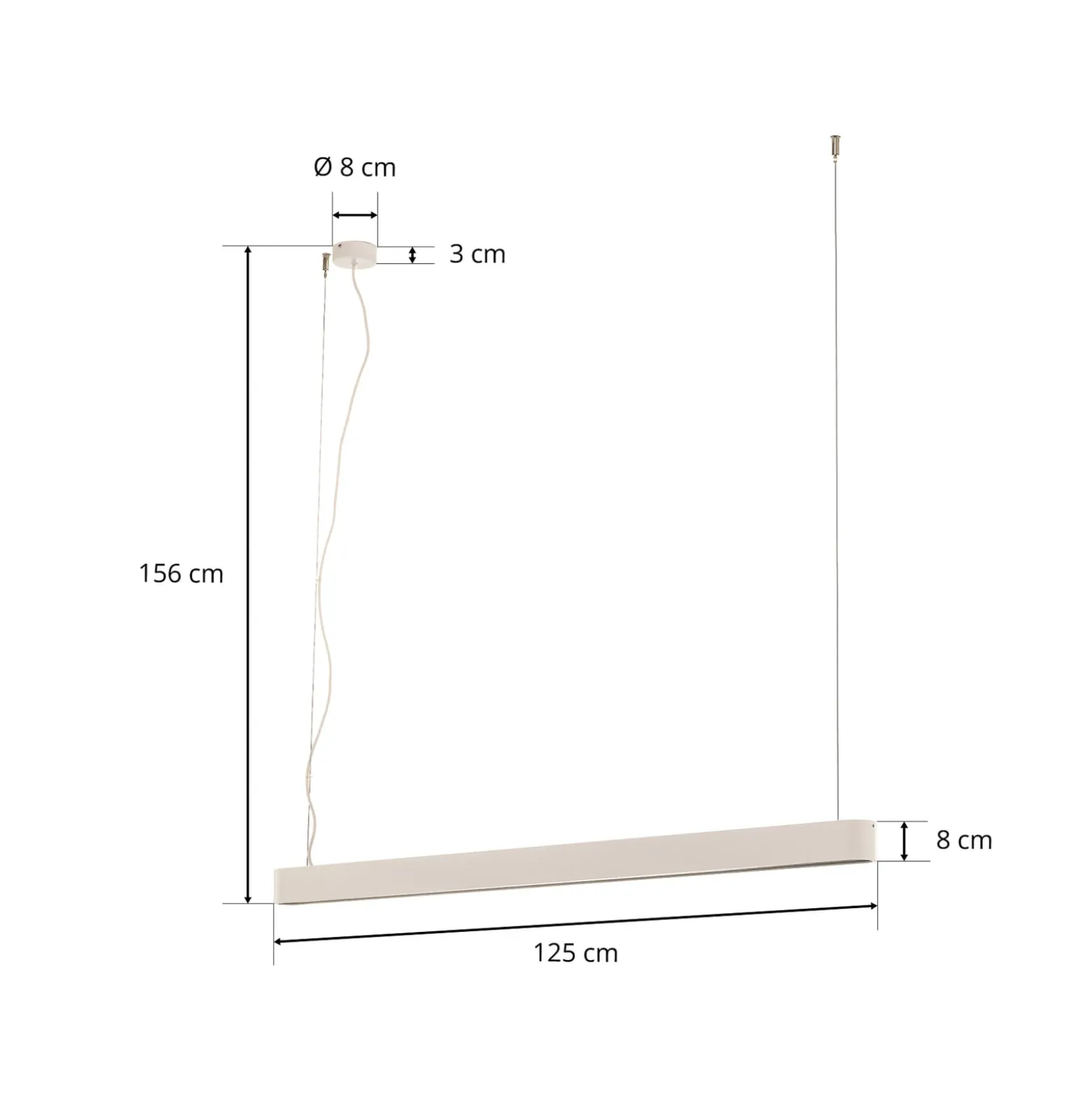 Hängeleuchte Soft weiß 125 cm