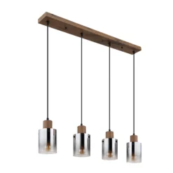 Hängeleuchte Underwood, Länge 105 cm, braun/rauchgrau, MDF