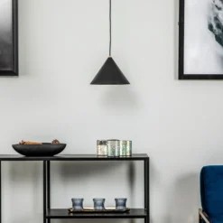 Hängeleuchte Zenith S mit Metallschirm in Schwarz
