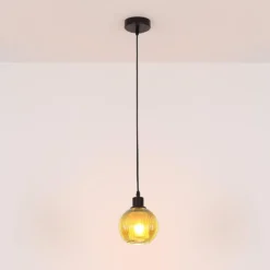 Hängeleuchte Zumba, bronzefarben, Ø 15 cm, Glas