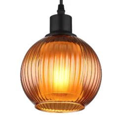 Hängeleuchte Zumba, bronzefarben, Ø 15 cm, Glas
