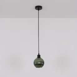 Hängeleuchte Zumba, grün, Ø 15 cm, Glas