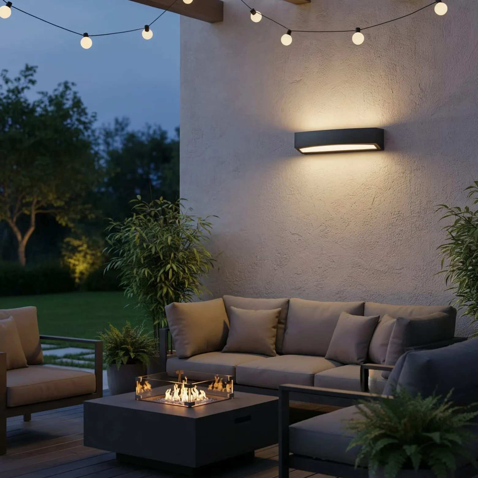 Ideal Lux Außenwandlampe Andromeda, schwarz, Breite 45 cm