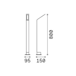 Ideal Lux LED-Wegeleuchte Agos braun 3.000 K Höhe 80 cm Alu