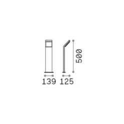 Ideal Lux LED-Wegeleuchte Style weiß, Höhe 50 cm Alu 3.000 K