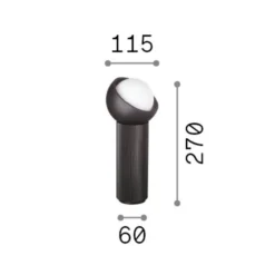 Ideal Lux Tischlampe Bloom schwarz/dunkelgrau Höhe 27 cm
