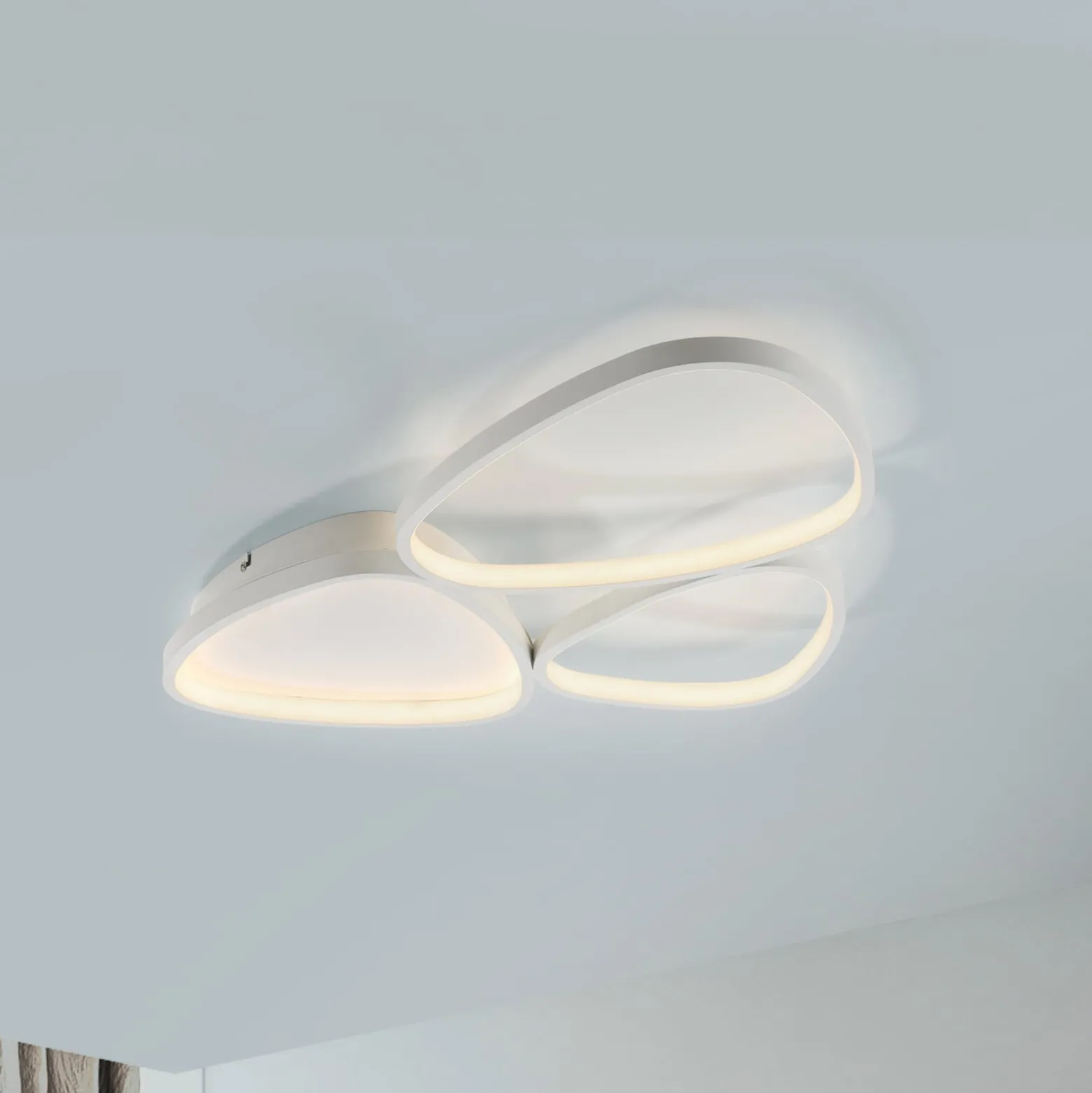 JUST LIGHT. LED-Deckenleuchte Pebbles, weiß, dimmbar